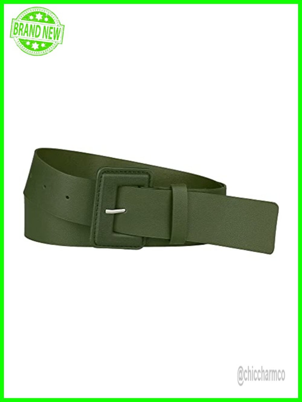 Plus Size PU Leather Wide Waistband Belt with Rectangle Buckle